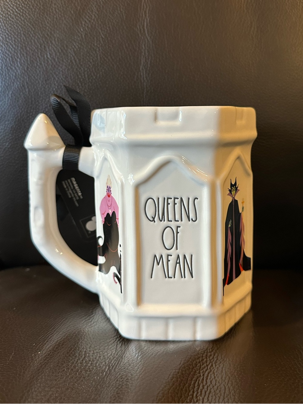 Rae Dunn Disney Villains ‘Queens of Mean’ Castle Shaped Mug Double Sided NWT